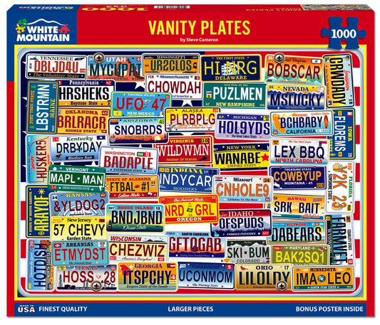Vanity Plates (1841pz) - 1000 Piece Jigsaw Puzzle