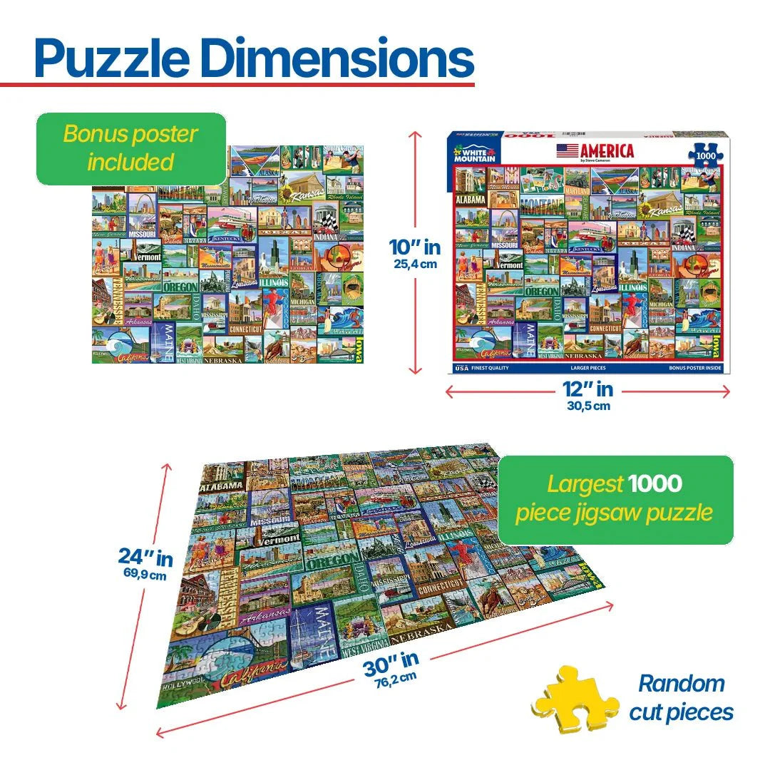 America (1434pz) - 1000 Piece Jigsaw Puzzle