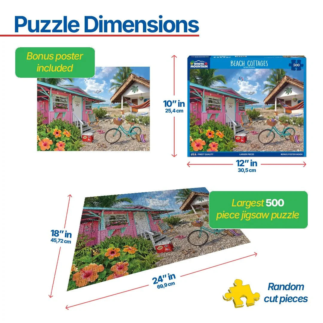 Beach Cottages (2113pz) - 500 Piece Jigsaw Puzzle