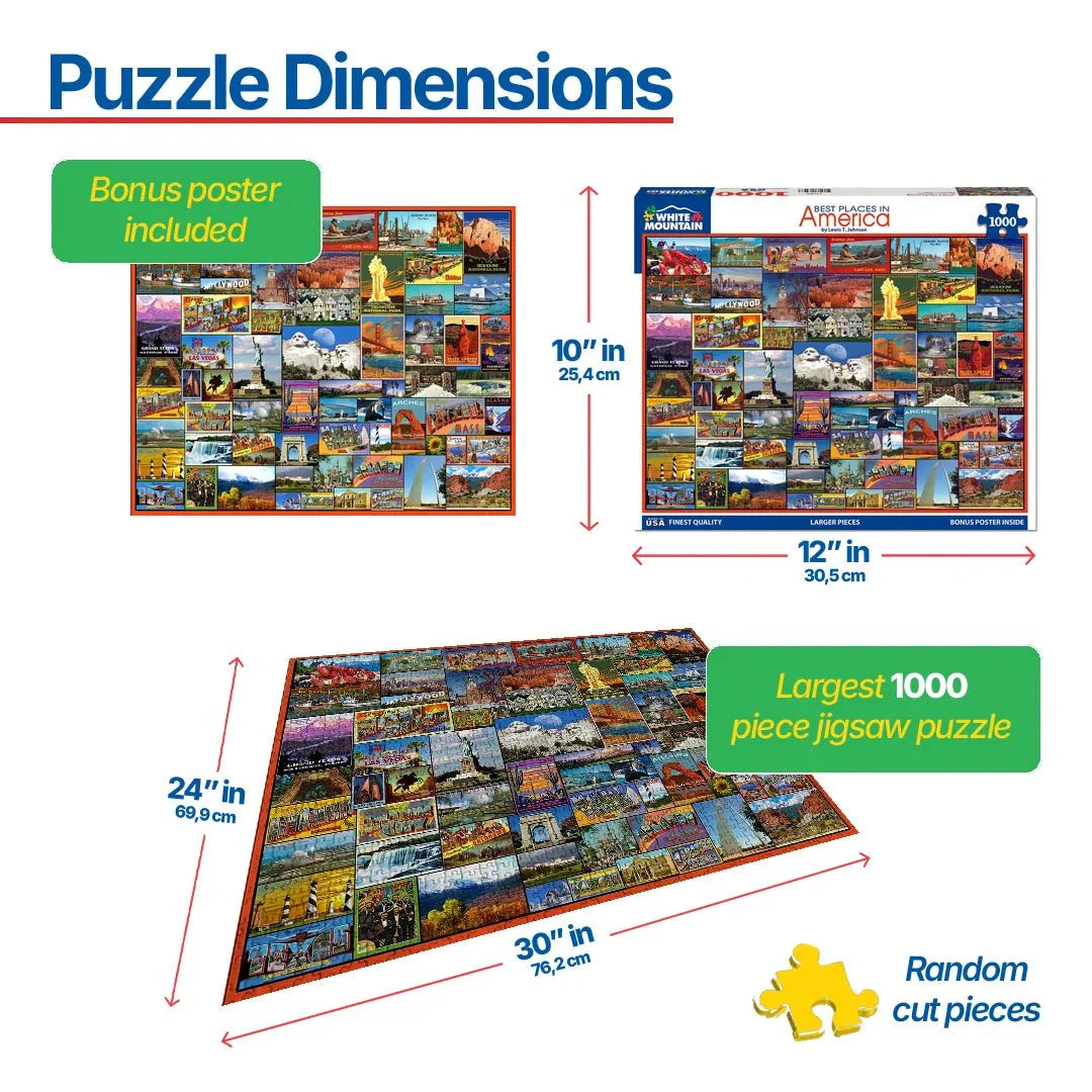 Best Places in America (1119pz) - 1000 Piece Jigsaw Puzzle