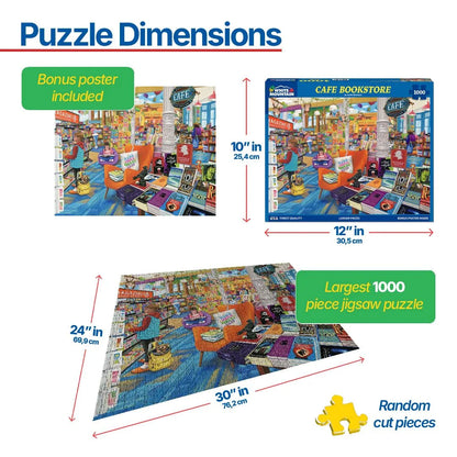 Cafe Bookstore (2128pz) - 1000 Piece Jigsaw Puzzle