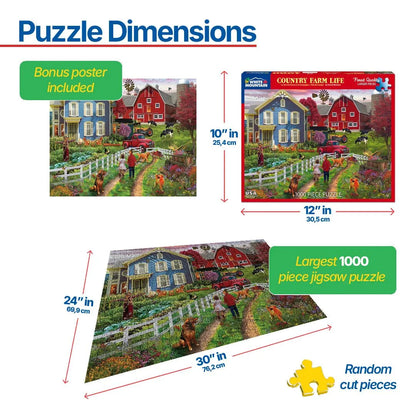 Country Farm Life (1744pz) - 1000 Piece Jigsaw Puzzle
