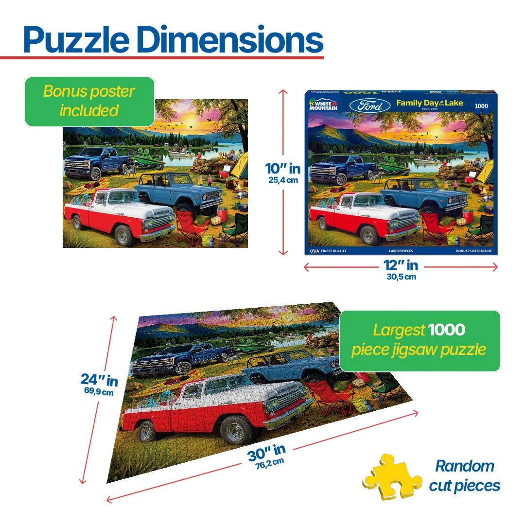 Family Day At The Lake-Ford (2112pz) - 1000 Piece Jigsaw Puzzle