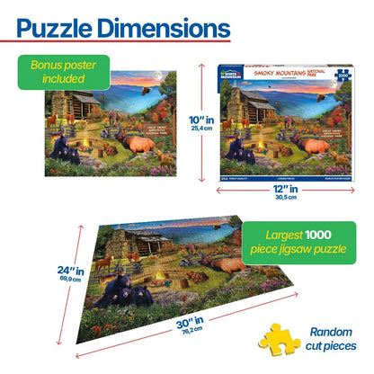 Great Smoky National Park (1904pz) - 1000 Piece Jigsaw Puzzle