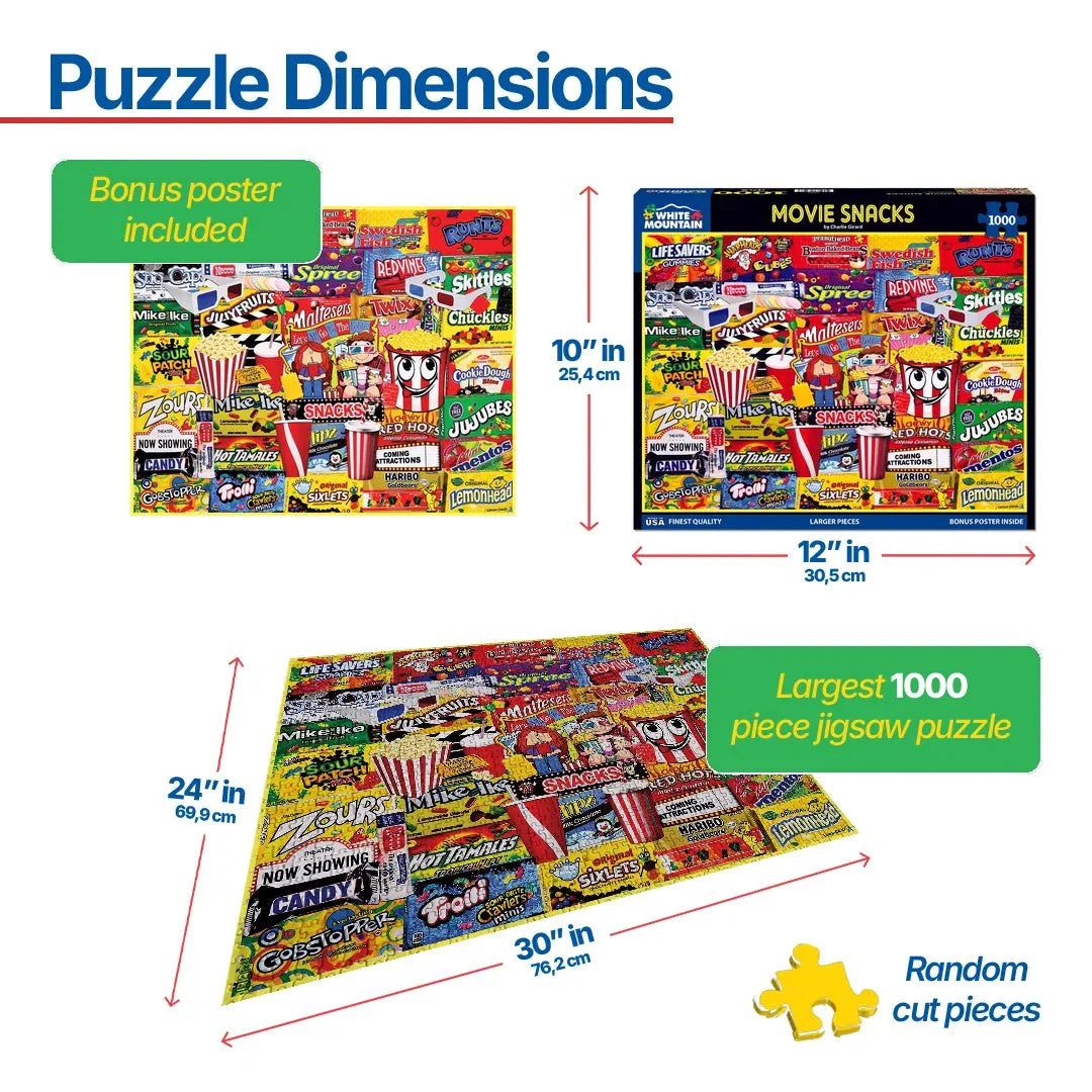 Movie Snacks (1884pz) - 1000 Piece Jigsaw Puzzle