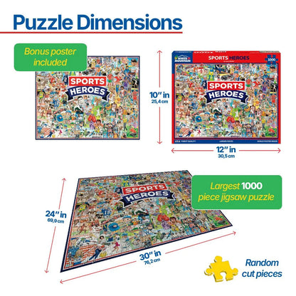Sports Heroes (1829pz) - 1000 Piece Jigsaw Puzzle