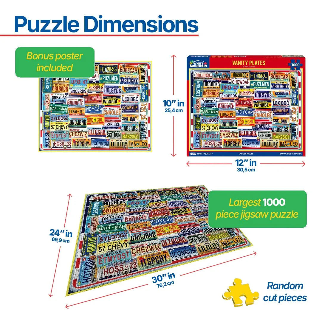 Vanity Plates (1841pz) - 1000 Piece Jigsaw Puzzle