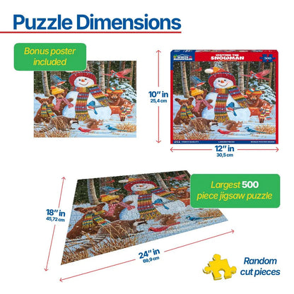 Visiting the Snowman (1693pz) - 500 Piece Jigsaw Puzzle